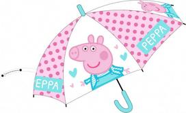 Peppa Pig vaikiškas pusiau automatinis permatomas skėtis √ò74 cm