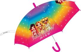 Vaikiškas pusiau automatinis skėtis „Rainbow High Shine“ √ò74 cm