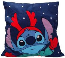 Disney Lilo ir Stitch Kalėdinis pagalvėlės užvalkalas su elnio ragu, 40x40 cm, aksomas