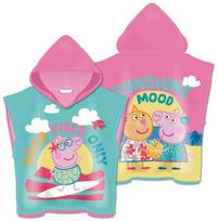 Peppa Pig Sunshine paplūdimio rankšluostis pončas 55x110cm (greitai džiūstantis)