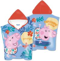 Peppa Pig riedlentės paplūdimio rankšluostis pončas 55x110cm (greitai džiūstantis)