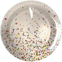 Spalvotos popierinės lėkštės, 10 vnt., 23 cm, FSC