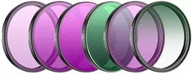 Sunnylife Filter set for DJI Action 6 (CPL/ND8/16/32/64/Juodas Mist 1/4)
