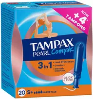TAMPAX PEARL COMPAK super plus tampon 20 units