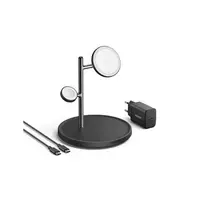 Anker MagGo Wireless Charging Station (15W, 3-in-1 Stand) with cable and charger bundle | B25M3312