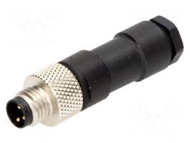 Connector: M8 | male | PIN: 3 | straight | for cable | plug | Nano-Change