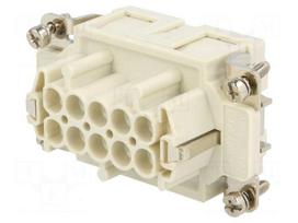 Connector: HDC | contact insert | female | S-EP | PIN: 10 | 10+PE | 16A