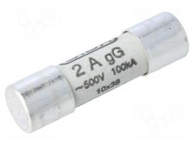 Fuse: fuse | gG | 2A | 500VAC | ceramic,cylindrical,industrial