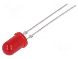 LED | 5mm | red | 4÷15mcd | 30° | 20mA | 2÷3V | Front: convex | No.of term: 2