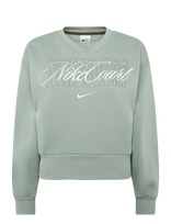 Nike - W Nkct Crt Cltn Flc Crew - Sportinis megztinis - Žalia