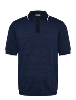 Mos Mosh Gallery - Mmgfrancesco Indigo Polo Ss Knit - Megzti polo marškinėliai trumpomis rankovėmis - Tamsiai mėlyna