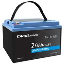 Qoltec LiFePO4 Lithium Iron Phosphate Battery | 12.8V | 24Ah | 307.2Wh | BMS