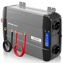 Qoltec Przetwornica napięcia Pure Sine Wave | 12V na 230V | 2000/4000W | LCD | USB | USB-C | Kompatybilna z LiFePO4 GEL AGM