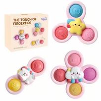 Keičiamas sensorinis žaislas „Space Spinner Pop-it“, 3 vnt., rožinis. WOOPIE BABY