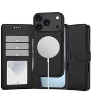 Juodas atverčiamas dėklas Apple Iphone 17 Pro Max / 18 Pro Max telefonui "Tech-Protect Wallet Magsafe"