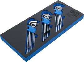 L formos raktų rinkinys įdėkle BGS | HEX, TORX, TORX Security | 27 vnt. (74259)