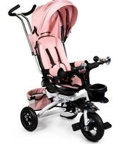Triratukas ECOTOYS Pink Delux su stogeliu, sukiojamas 360°