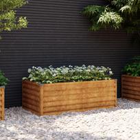 Aukštas sodo lovelis 100x50x36cm Corten plienas