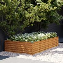 Aukštas sodo lovelis 195x100x36cm Corten plienas