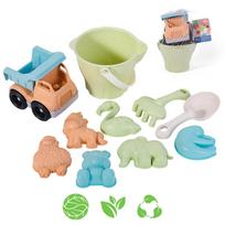 WOOPIE GREEN smėlio kibirėlių rinkinys su automobiliu 11 vnt.