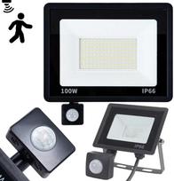 LED Prožektorius su Judesio ir Prieblandos Jutikliais 100W 6000K IP66