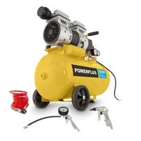 Oro kompresorius be alyvos 750W, POWERPLUS, POWX17260S, Galia: 750 W, Slėgis: 8 bar, Oro srautas: 120 l/min, Talpa: 24 L