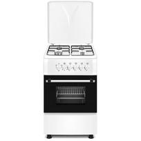 Ravanson KWGE-K550 dujinė-elektrinė viryklė, 4 zonos, 900/1550/2600W, A klasė, balta