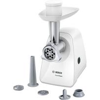 Bosch MFW2520W mėsmalė, 1500 W, 220-240 V, 1.7 kg/min, nerūdijantis plienas, balta, dešrų antgalis, kebbe