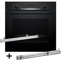 BOSCH HBA514BB3 orkaitė + HEZ538000 ištraukiami bėgiai, 71L, 220-240V, 16A, 0.94kWh, A+, juoda