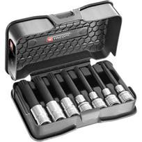 Facom SVL.J7APB, 7 vnt. XZN ilgų antgalių komplektas, 1/2", M6-M18, 100mm, dėklas