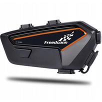 FreedConn F1 V2 EU motociklo interkomas, 48h pokalbio, 30d budėjimo, 10m atstumas, 1100mAh, BT 5.2, IP65, FM radijas