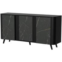 Cama Meble VOLARE 410073 komoda, 151x39x75 cm, juoda/san sebastian, 3 durys, 3 lentynos, 20 kg, MDF, push-to-open