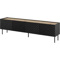 Cama Meble ONDA televizoriaus spintelė 301401, 200x40x35-54cm, juoda, Artisan ąžuolas, 4 durys, MDF, medžio drožlių plokštė