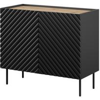 Cama Meble ONDA komoda 301431, 98x45x85 cm, juoda, 2 durys, 2 lentynos, medžio drožlių plokštė, MDF, matinis