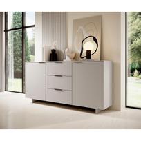 Cama Meble ALMA 400001 komoda, 180x41,5x90 cm, 2 durys, 3 stalčiai, 2 lentynos, smėlio spalva, matinė