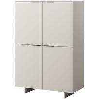 Cama Meble komoda ALMA 400003, 100x41,5x145cm, 4 durys, 4 lentynos, laminuota medžio drožlių plokštė, kašmyro spalva