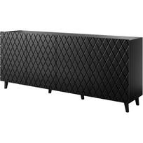 Cama Meble ASTI 474006 komoda, 200x42x82cm, matinė juoda, 4 durys, 4 lentynos, MDF, medžio drožlių plokštė, montavimo rėmas