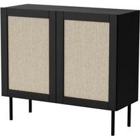 Cama Meble JUTA 301153 komoda, 100x39,5x90 cm, juoda, 2 durys, 2 lentynos, MDF, medžio drožlių plokštė, matinis paviršius