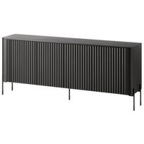 Cama Meble VERA komoda 471007, 190x40x80 cm, juoda matinė, 4 durys, 4 lentynos, MDF, medžio drožlių plokštė