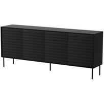 Cama Meble CORTINA komoda 490302, 200x40x81cm, 4 durys, 4 lentynos, juoda, MDF, laminuota medžio drožlių plokštė