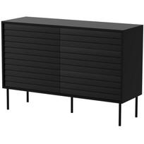 Cama Meble CORTINA 1D3S komoda 490304, 120x40x81cm, 3 stalčiai, 1 durys, juoda, MDF, medžio drožlių plokštė