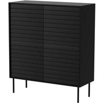 Cama Meble komoda CORTINA 490303, 102x40x118cm, 4 durys, 4 lentynos, juoda, MDF, medžio drožlių plokštė, matinė