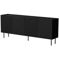 Cama Meble LUCCA 4D komoda 490373, 200x40x80 cm, juoda, 4 durys, 4 lentynos, MDF, medžio drožlių plokštė