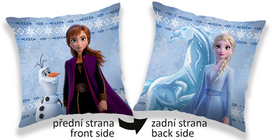 Poduszka dziecięca 40x40 Frozen Kraina Lodu 2 Anna Elsa 0128 Olaf bałwanek jednorożec koń dekoracyjna