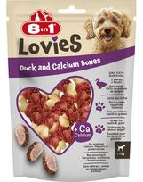 8IN1 Lovies Duck & Calcium Bones 80g skanėstas šuniui kalcio kauliukai ir antis