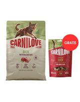 CARNILOVE „True Fresh Cat Duck Sterilised“ 2 kg – katėms po sterilizacijos + CARNILOVE „Crunchy Snack Cat Duck“ 50 g NEMOKAMAI