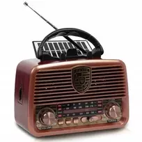 Lamex Nešiojamasis radijas RX-BT11110S su saulės baterija, FM „Bluetooth“ USB SD