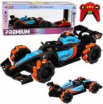 Lean Toys Nuotoliniu būdu valdomas sportinis automobilis su šviesos efektais, juodas su mėlynais ir oranžiniais elementais, 31 x 13,5 x 7,5 cm