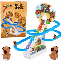 Lean Toys Kapibarų traselė su judančiais laiptais, 3 figūrėlės