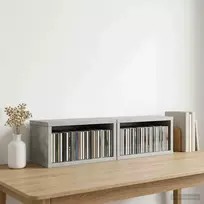 CD saugojimo stovas 2 vnt. Betono pilka 40 x 17 x 17 cm